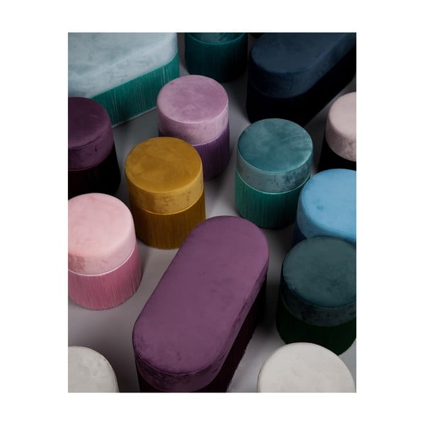 Vijolični puf z žametno prevleko Velvet Atelier, ø 36 cm-image-4
