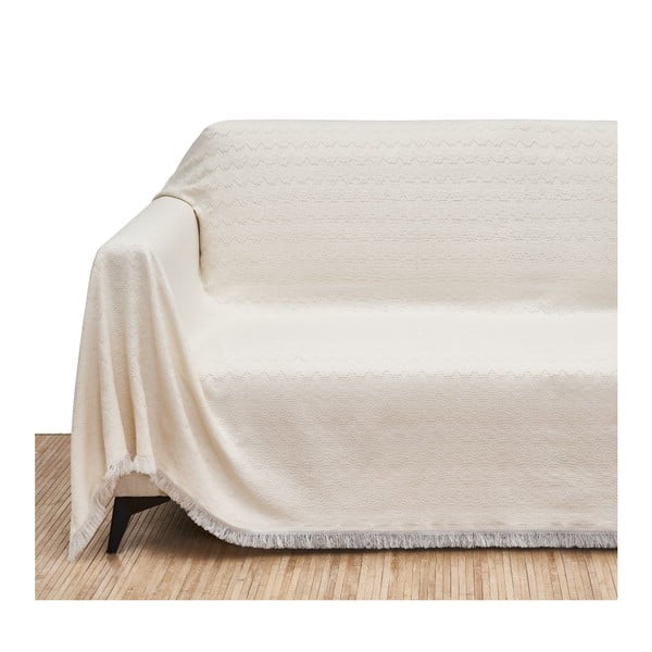Kremno belo pregrinjalo za zakonsko posteljo 180x290 cm Up & Down – Casa Selección