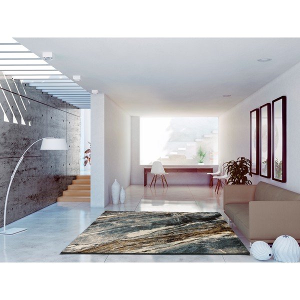 Siva preproga 200x140 cm Marmol Madera - Universal-image-1