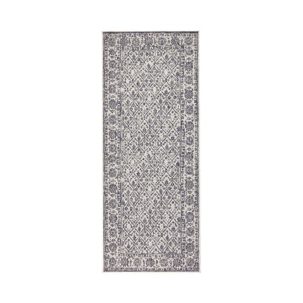 Siva in smetanova obojestranska preproga na prostem Bougari Curacao, 80 x 150 cm