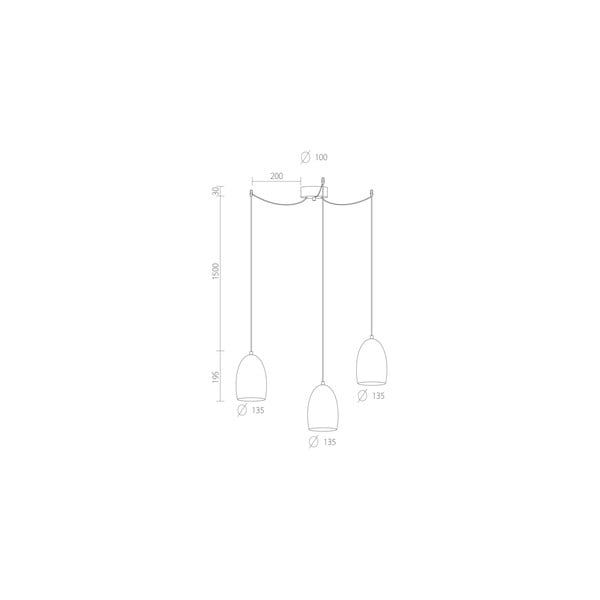 Triple light UME Elementary, ecru mat/bela/bela-image-2