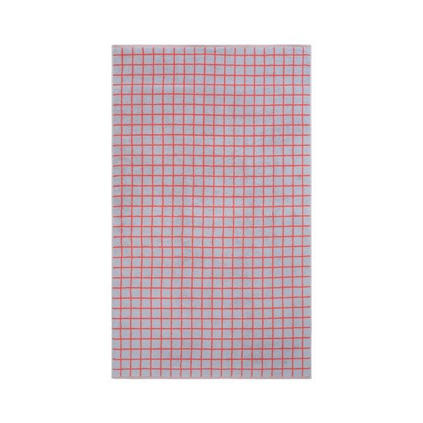 Rdeča/svetlo modra bombažna brisača 90x150 cm Grid – Jotex-image-2