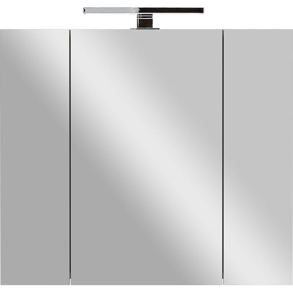 Sivo-bež kopalniška omarica z ogledalom 76x71 cm - Germania
