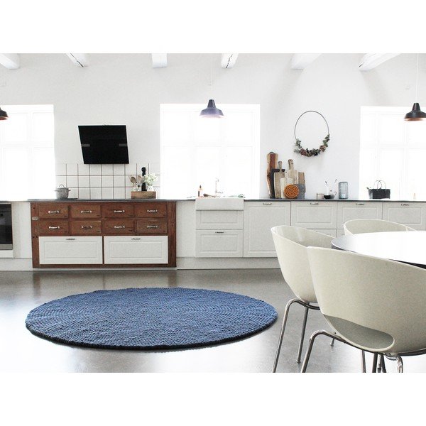 Modra preproga iz volnenega filca Wooldot Ball Rugs, ⌀ 200 cm-image-3