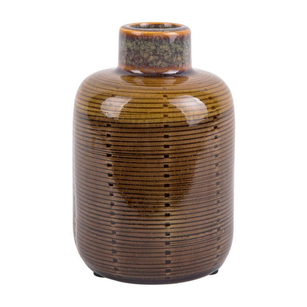 Rjava keramična vaza PT LIVING Bottle, višina 14 cm