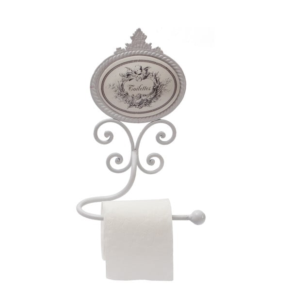 Belo kovinsko stensko držalo za toaletni papir – Antic Line