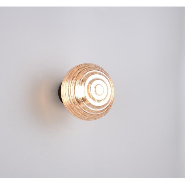 Jantarna steklena LED stenska svetilka na USB ø 15,5 cm Earl – Reality-image-1