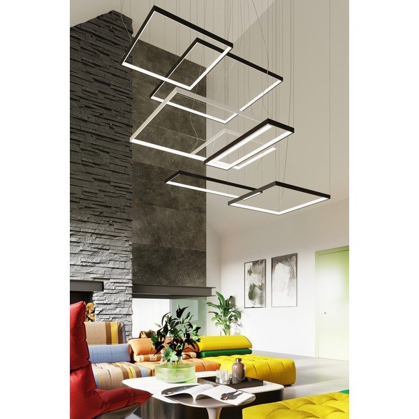 Črna kovinska LED viseča svetilka TUULA – Thoro-image-3