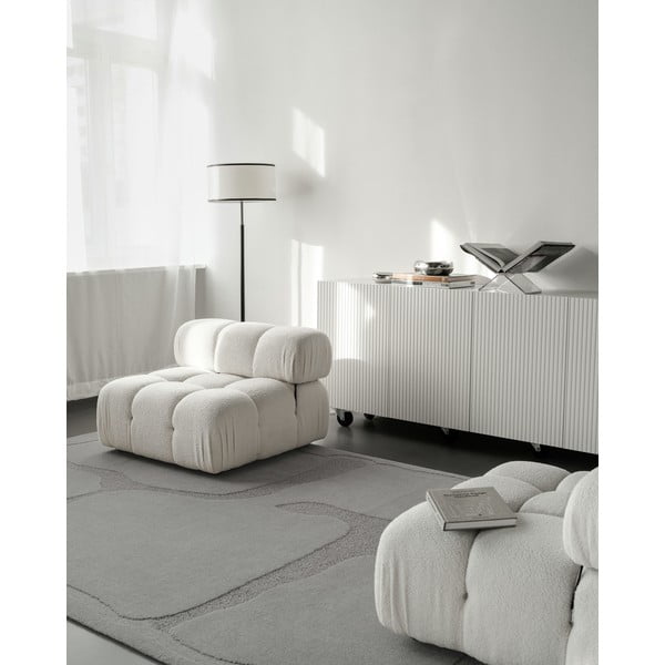 Siva volnena preproga 200x300 cm Morphic Organica – Agnella-image-1