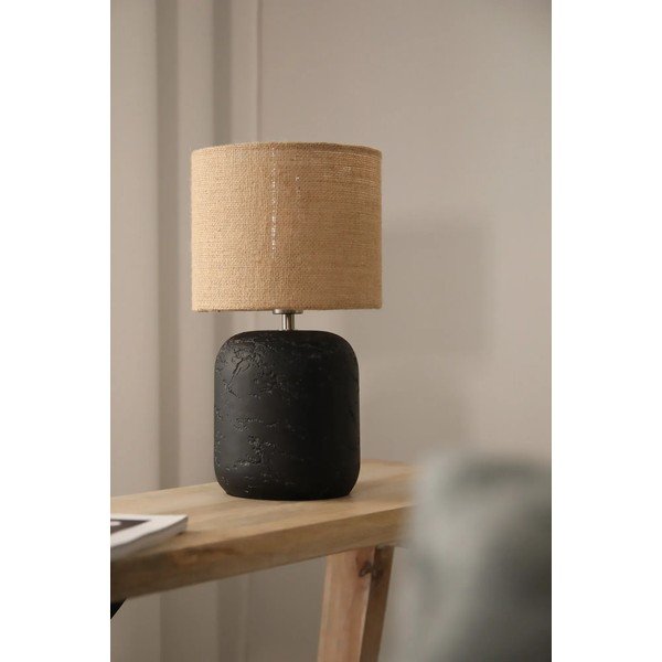 Črna/naravna namizna svetilka s senčnikom iz jute (višina 32,5 cm) Montagna – Markslöjd-image-3
