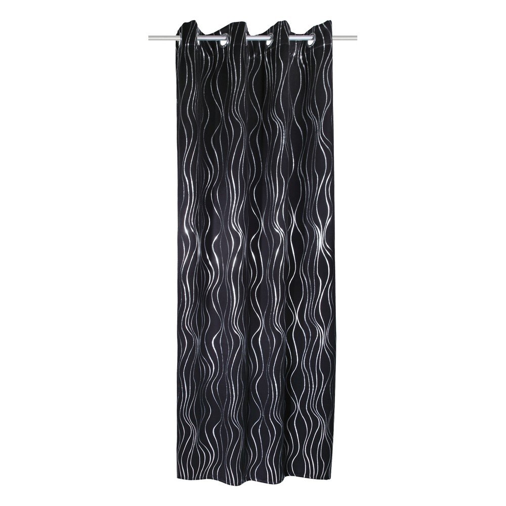 Črna zavesa 135x245 cm Waves