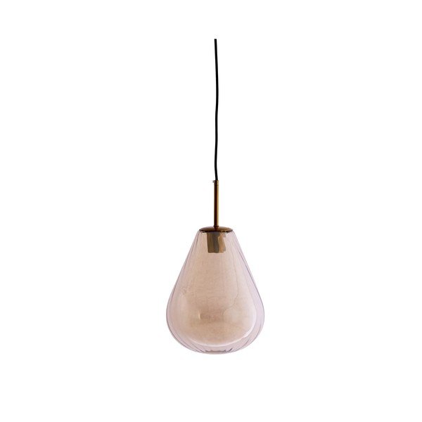 Jantarna viseča svetilka s steklenim senčilom Leona – Light & Living