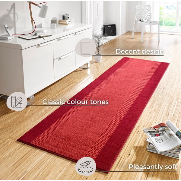 Rdeč tekač Hanse Home Basic, 80x250 cm-image-4