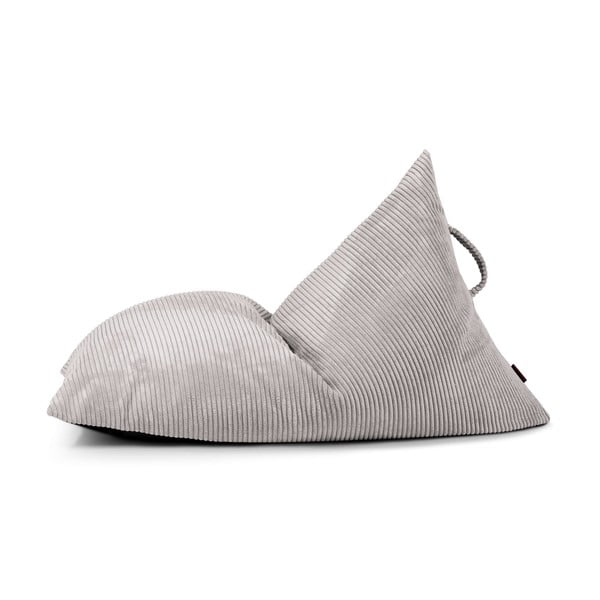 Svetlo siva otroška vreča za sedenje iz rebrastega žameta Razzy – SLOWDOWN