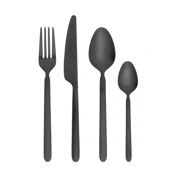 Črn pribor iz nerjavečega jekla 16 ks Stella – Blomus