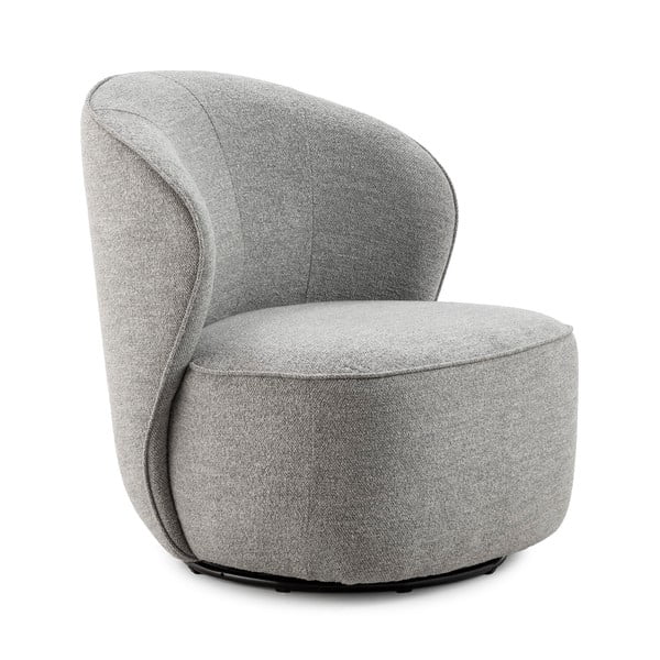 Svetlo siv vrtljiv fotelj Edna – MOME