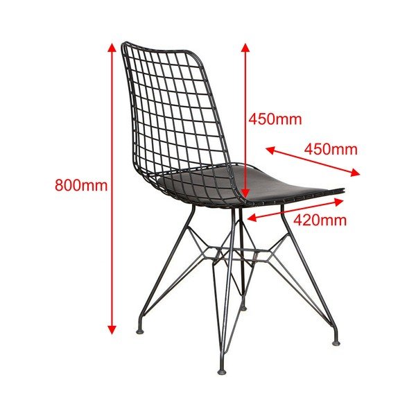 Črni kovinski jedilni stoli v kompletu 2 ks Kafes – Kalune Design-image-2