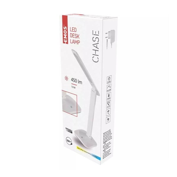 Bela LED zatemnitvena namizna svetilka (višina 37 cm) Chase – EMOS-image-1