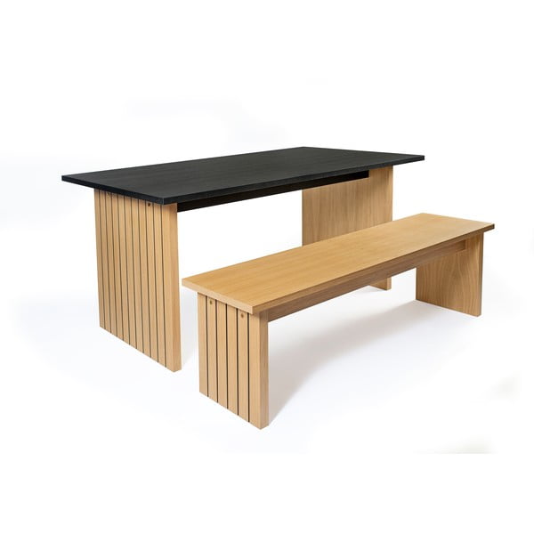 Jedilna miza s ploščo v hrastovem dekorju 90x160 cm Stripe - Woodman-image-4