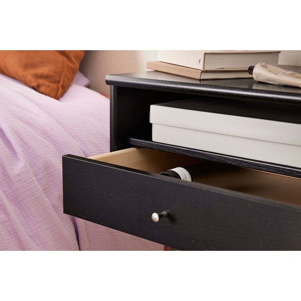 Črna stenska nočna omarica s policami Mistral - Hammel Furniture-image-4