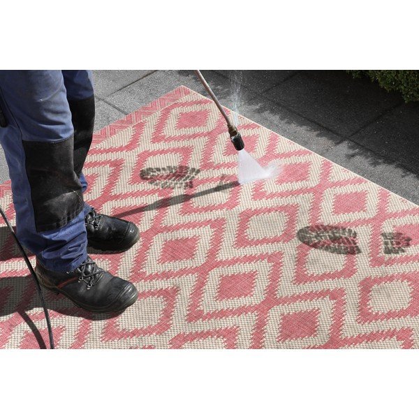 Rdeče-krem zunanja preproga NORTHRUGS Isle, 140 x 200 cm-image-1