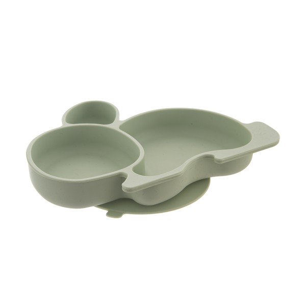 Žajbljevo zelen silikonski otroški krožnik 18x23 cm Bunny – Orion-image-3