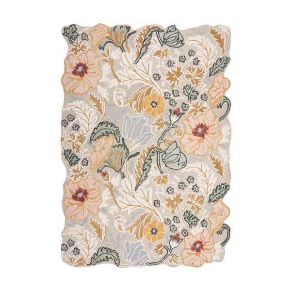 Svetlo rožnata ročno tkana volnena preproga 160x230 cm Daphne Shaped Floral – Flair Rugs