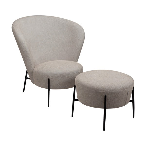 Bež fotelj iz tkanine bouclé Orbit – DAN-FORM Denmark-image-3