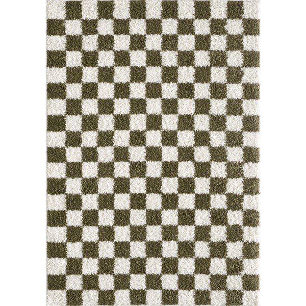 Temno zelena/kremno bela preproga 120x170 cm Grida – ESTE