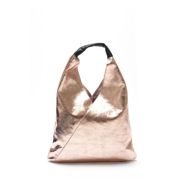 Roza kovinska usnjena torbica Isabella Rhea Tribulus