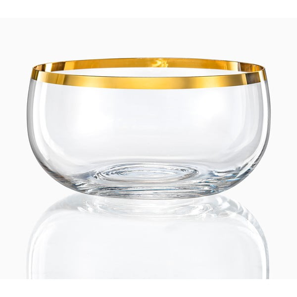 Komplet 6 steklenih skled Crystalex Golden Celebration, ø 21,95 cm