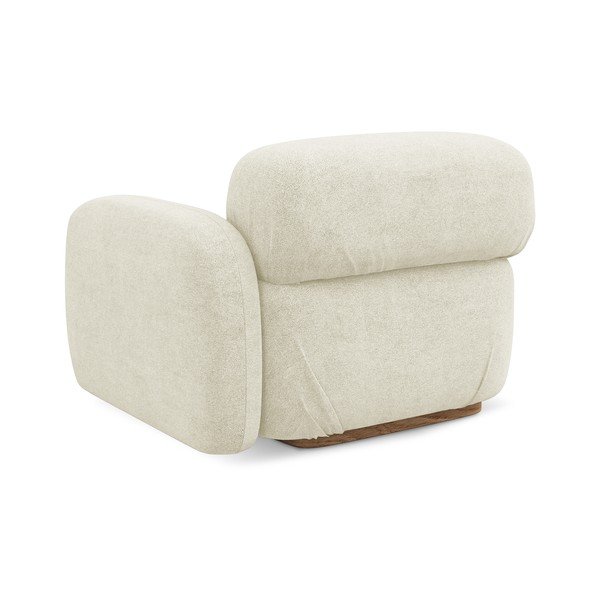 Kremno bel modul za sedežno garnituro iz tkanine bouclé (desni kot) Ailani – Makamii-image-3