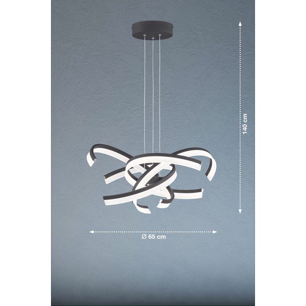 Črna LED zatemnitvena viseča svetilka ø 65 cm Sund TW – Fischer & Honsel-image-2
