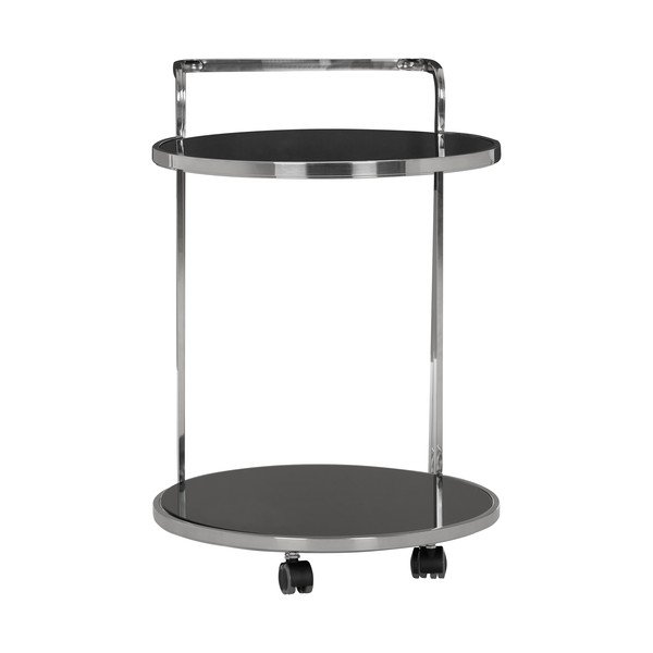 Servirni voziček na kolesih s stekleno mizno ploščo ø 50 cm Ackley – Premier Housewares-image-2