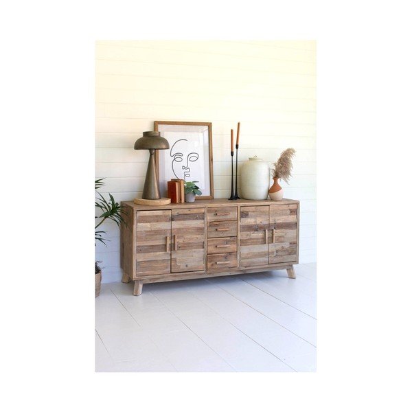 Komoda iz recikliranega lesa v naravni barvi 150x70x40 cm Desna – Interia Home & Living