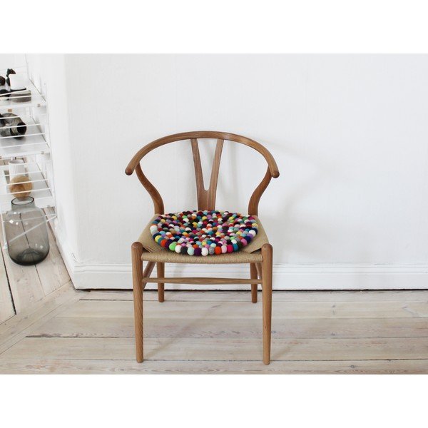Sedežna blazina iz volnenih kroglic Wooldot Ball Chair Multi Pang, ⌀ 39 cm-image-1