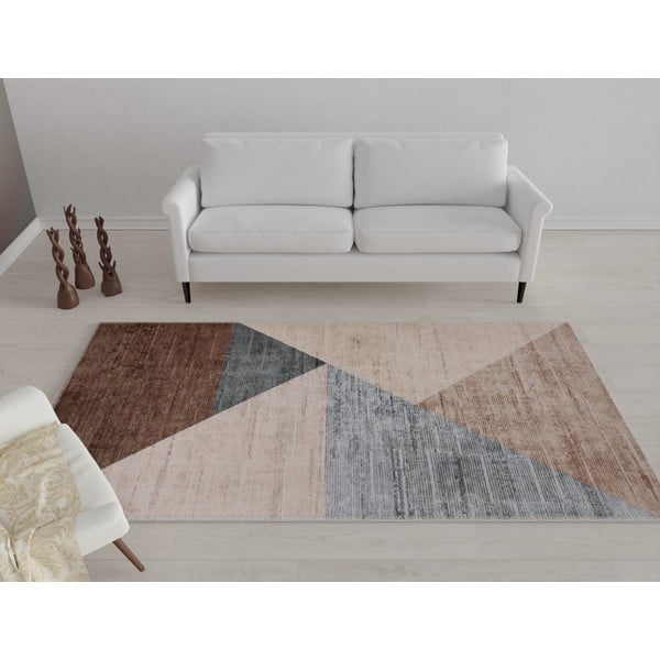 Rjavo-bež pralna preproga 80x50 cm - Vitaus-image-1