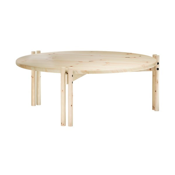 Okrogla mizica iz masivnega bora v naravni barvi ø 80 cm Sticks – Karup Design-image-3