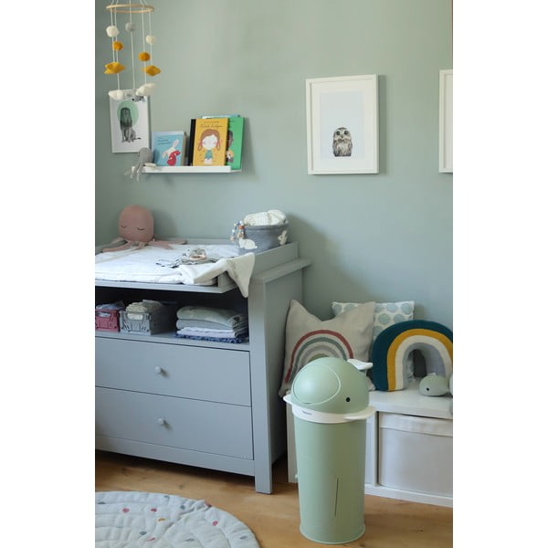 Zelen plastičen koš za plenice 25 l Whale – Kindsgut-image-1