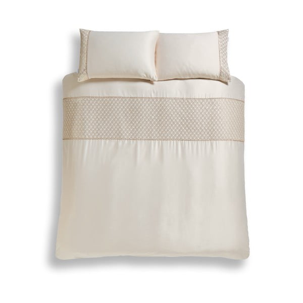 Bež podaljšana posteljnina za zakonsko posteljo iz mikrosatena 230x220 cm Deco Sequin – Catherine Lansfield