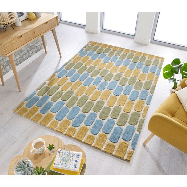 Rumeno-zelena volnena preproga Flair Rugs Fossil, 160 x 230 cm-image-4