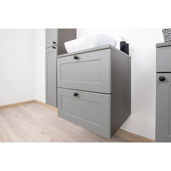 Siva nizka stenska omarica za pod umivalnik 61,5x60 cm Senja – STOLKAR-image-2