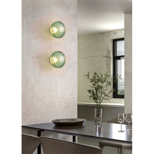 Zelena steklena LED stenska svetilka na USB ø 15,5 cm Earl – Reality-image-1