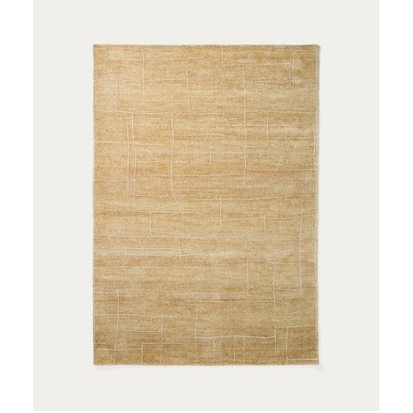Gorčično rumena ročno tkana preproga 160x230 cm Eloda – Kave Home