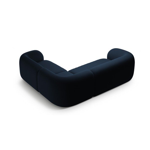 Modra žametna kotna sedežna garnitura (desni kot/v obliki črke L) Kate – Micadoni -image-2