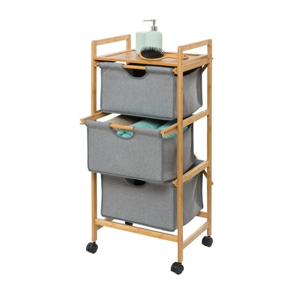 Sivo-rjava bambusova kopalniška polica 44x96 cm Bahari – Wenko-image-3