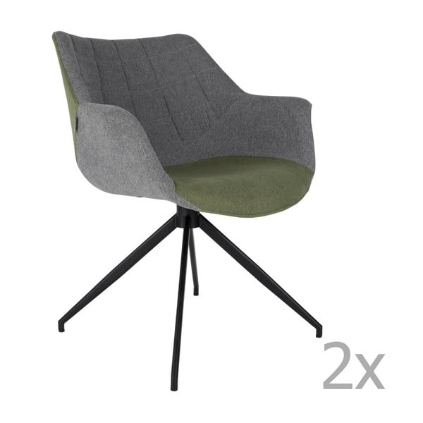 Komplet 2 sivo-zelenih stolov Zuiver Doulton
