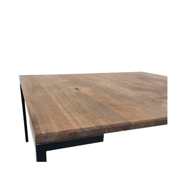 Črna mizica s temno hrastovo ploščo House Nordic Lugano, 90 x 90 cm-image-2