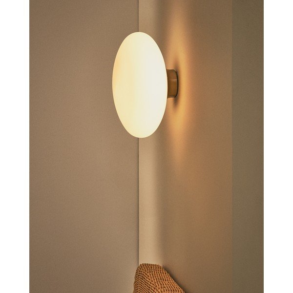 Bela/v srebrni barvi stenska svetilka ø 26 cm Bamila – Kave Home-image-1