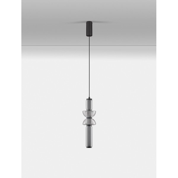 Siva steklena LED zatemnitvena viseča svetilka ø 12 cm Ulon – Nova Luce-image-4